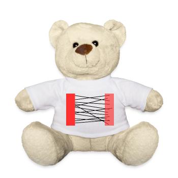 Cadre abstrait des bords cramoisis - Nounours - blanc - Devant