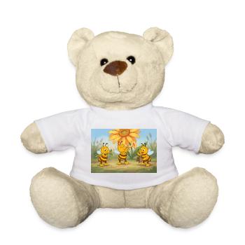 Bienen in floraler Harmonie - Teddy - Weiß - Vorne