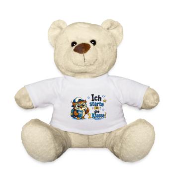 Ich starte in die 1. Klasse Eulen Design - Teddy - Weiß - Vorne