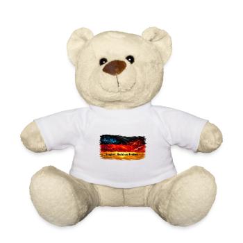Einigkeit, Recht und Freiheit Neonflag - Teddy - Weiß - Vorne