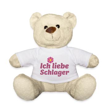 Schlager-Sticker: Musik & Blume Design - Teddy - Weiß - Vorne