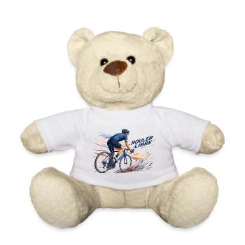 Rouler Libre: Cycliste en Flux - Nounours - blanc - Devant
