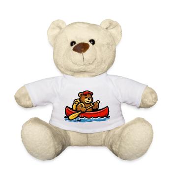 Paddel-Abenteuer-Bär im Kanu - Teddy - Weiß - Vorne