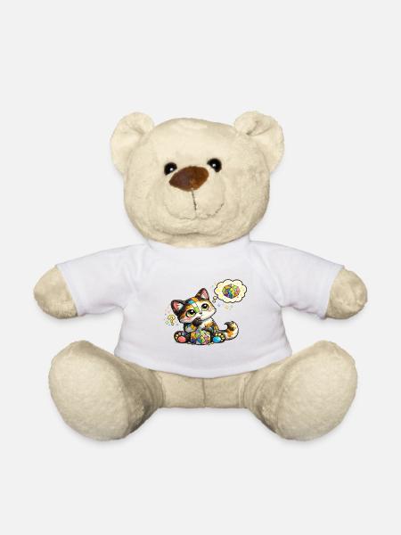 Cat Mosaic Dream Kitten - Teddy Bear - white