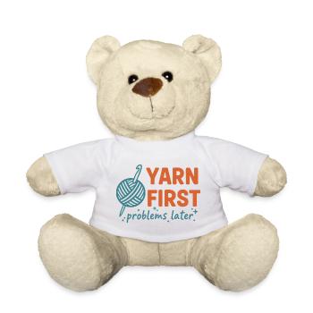 Häkelliebhaber-Garn Erste Probleme später Lustig - Teddy - Weiß - Vorne
