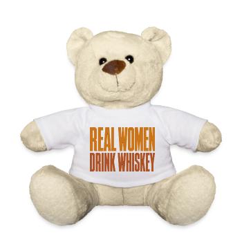 Echte Frauen trinken Whiskey - Lustiges Shirt - Teddy - Weiß - Vorne