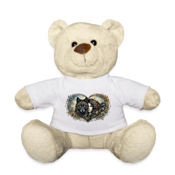 Heart of Iron: Lady and Wolf - Teddy Bear - white - Front