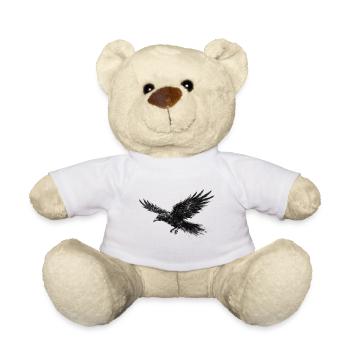 Flying Raven Gothic Graphic - Teddy Bear - white - Front