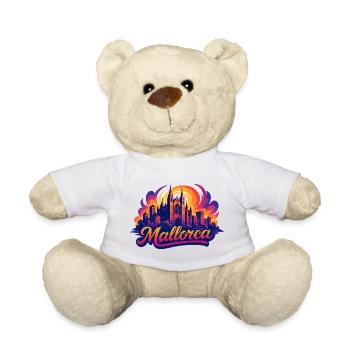 Silhouette épique et colorée de Majorque - Nounours - blanc - Devant
