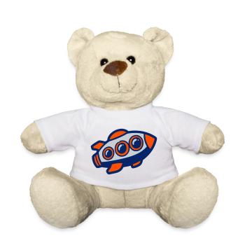 Space Rocket Illustration - Teddy Bear - white - Front