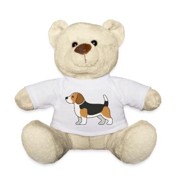 Beagle Color Block Illustration - Teddy Bear - white - Front