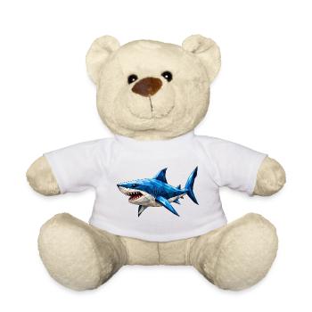 Requin low poly - Nounours - blanc - Devant