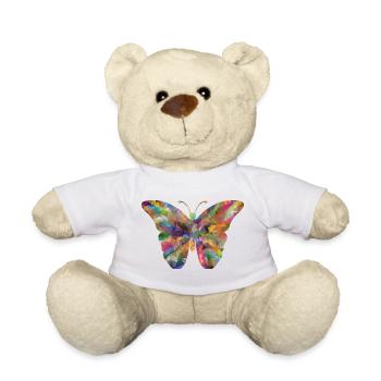 Colorful Polygon Butterfly - Teddy Bear - white - Front