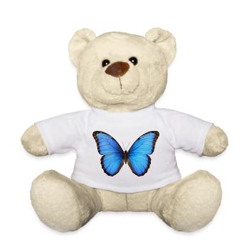 Blue Morpho Butterfly Realistic Style - Teddy Bear - white - Front