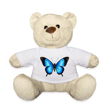 Ulysses Butterfly Papilio ulysses Watercolor Style - Teddy Bear - white - Front