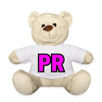 PR Initialen Block Logo - Teddy - Weiß - Vorne