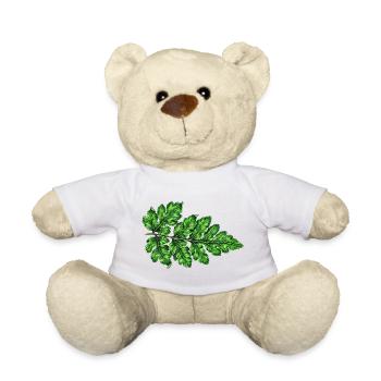 Grüne Blattstruktur Botanischer Druck - Teddy - Weiß - Vorne