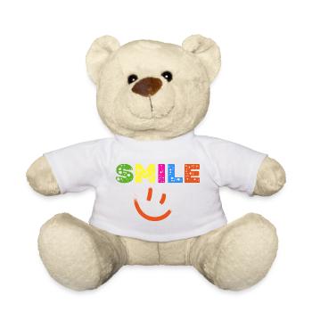 Smile Farbexplosion, Gute Laune Shirt, Statement  - Teddy - Weiß - Vorne