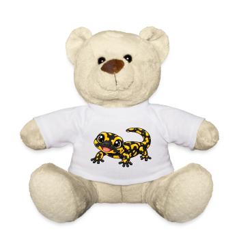 Salamander Kawaii Style – Süßes Amphibienmotiv - Teddy - Weiß - Vorne