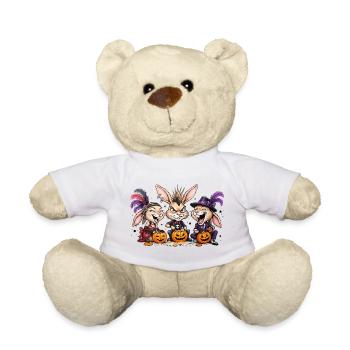 Häschen Halloween Kürbis Schnitzen - Teddy - Weiß - Vorne