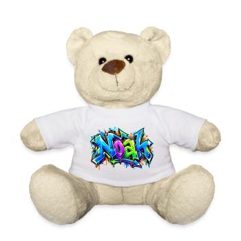 Noah Graffiti Name: Wildstyle Neon Drip Street Tag - Teddy - Weiß - Vorne