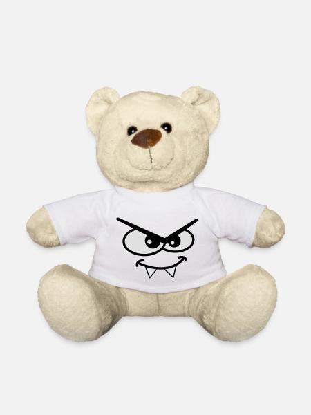 Evil Peep Cartoon Monster Face Vampire Teeth - Nounours - blanc