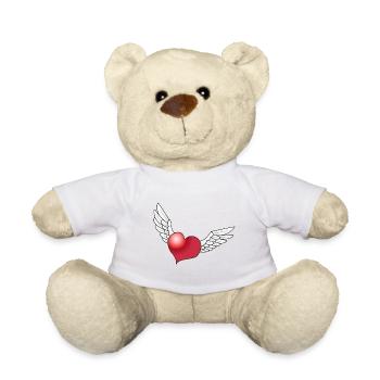 a winged heart - Teddy Bear - white - Front