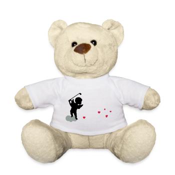 Amor with golf Club - Teddy Bear - white - Front
