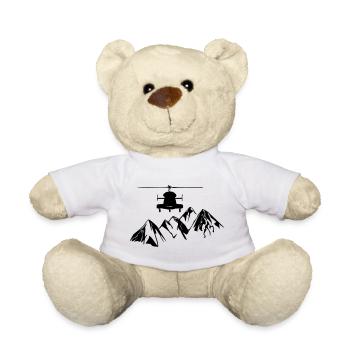 Helikopter mit Bergen - Teddy - Weiß - Vorne