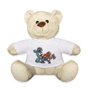 Wikinger kämpft gegen Seeschlange! - Teddy - Weiß - Vorne