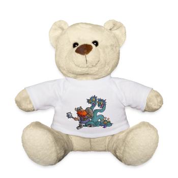 Wikinger haut Hydra auf die Rübe! - Teddy - Weiß - Vorne