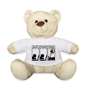Computerfreak (work-home-sleep) - Teddy Bear - white - Front