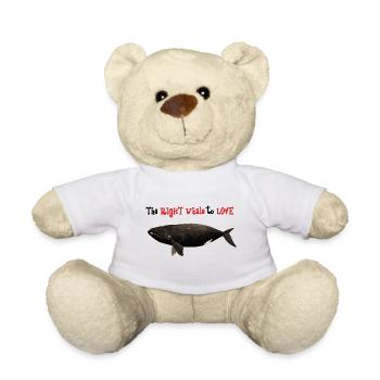 La baleine noire de l'amour - la baleine noire - baleine - Nounours - blanc - Devant