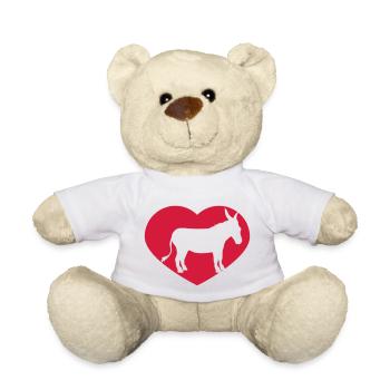 i love liebe herz esel pferd pony klein packesel l - Teddy - Weiß - Vorne