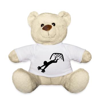 football goalie catching reaching for the ball - Teddy Bear - white - Front