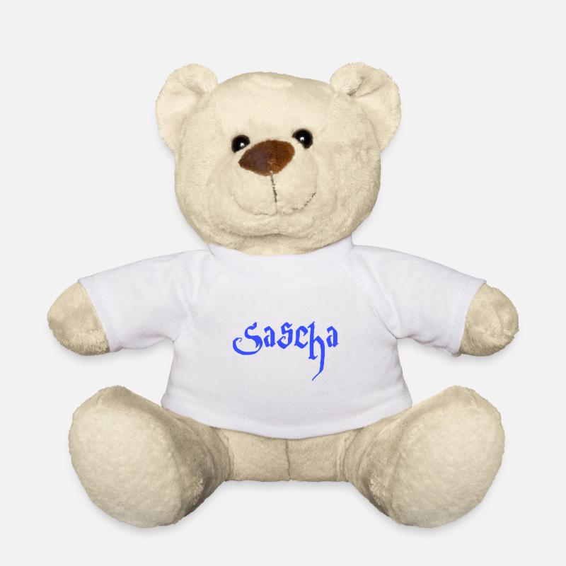 Name Sascha - Teddy - Weiß