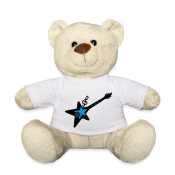 Rock guitar with music note - Teddy Bear - white - Front
