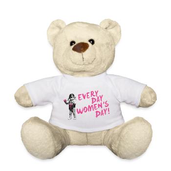 CHAQUE JOUR JOURNÉE DE LA FEMME – Journée internationale de la femme - Nounours - blanc - Devant