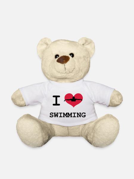 I Love Swimming - Teddy - Weiß