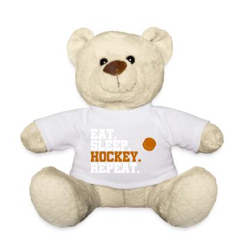 Mangez Sommeil Hockey Répétez Rondelle Cadeau - Nounours - blanc - Devant
