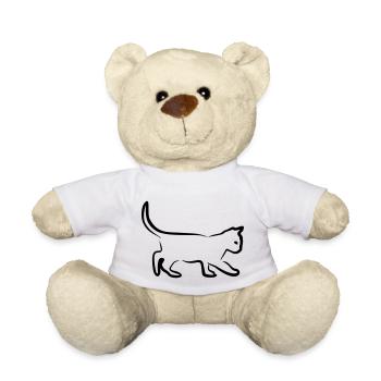 Cat, Cute Kitten Art - Nounours - blanc - Devant