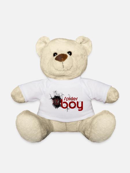 Arachnid Hero: Crimson Web Emblem - Teddy Bear - white