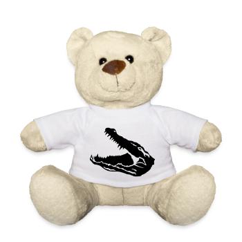 Krokodil offenes Maul - Teddy - Weiß - Vorne