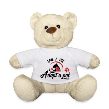 Adoptez un animal Adoptez au lieu d'acheter - Nounours - blanc - Devant