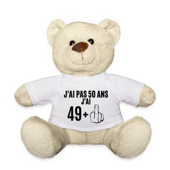 J'ai pas 50 ans j'ai 49+ Cadeau anniversaire drôle - Nounours - blanc - Devant
