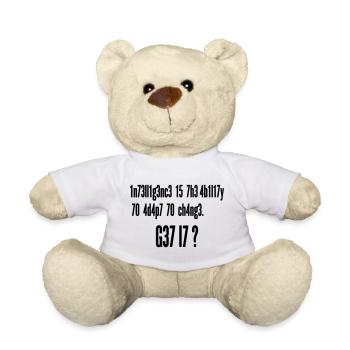 Intelligence Ability to Adapt Change | Leet Art - Teddy Bear - white - Front