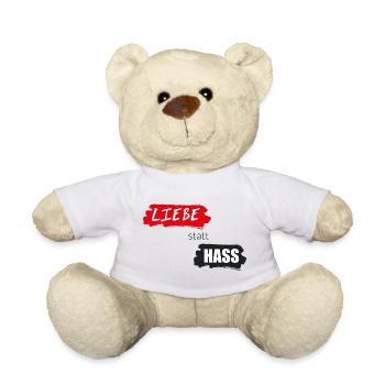 Liebe statt Hass - Teddy - Weiß - Vorne