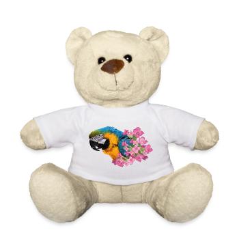 Ara bleu et jaune - Nounours - blanc - Devant