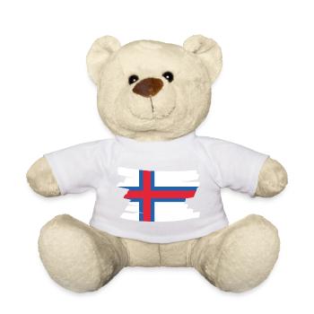 Drapeau national des îles Féroé - brosse horizontale - Nounours - blanc - Devant