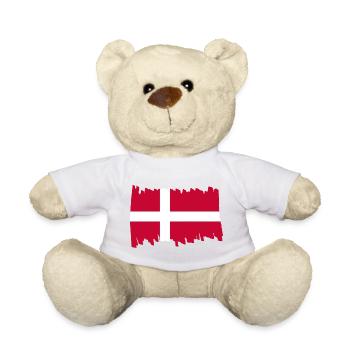 Drapeau national du Danemark - brosse verticale - Nounours - blanc - Devant